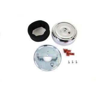 Wyatt Gatling 7  Round Air Cleaner Kit with Chrome Cover