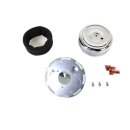 Wyatt Gatling 7  Round Air Cleaner Kit with Chrome Cover