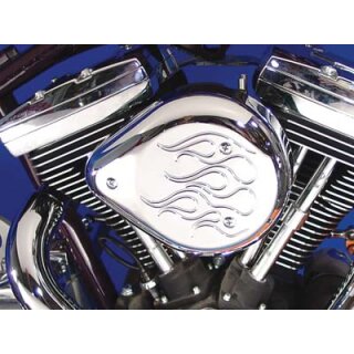 Tear Drop Air Cleaner Kit Chrome Flame
