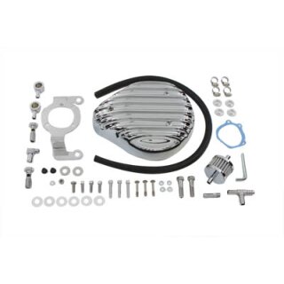 Tear Drop Air Cleaner Kit Finned Chrome