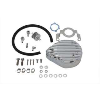 Tear Drop Air Cleaner Kit Finned Chrome