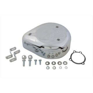 Tear Drop Air Cleaner Kit Chrome Flame