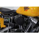 Black Breather Retro Style Luftfilter Kit für Harley Big Twin 93-07