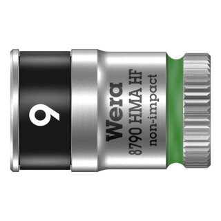 Wera Zyklop 1/4" socket with holding function - Metric 9.0