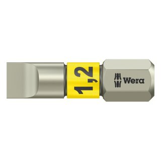 Wera 1/4" Torsion bit for slotted screws stainless 1.2x6.5mm