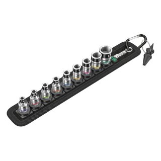 Wera socket belt with 1/4" drive hex sockets - Metric