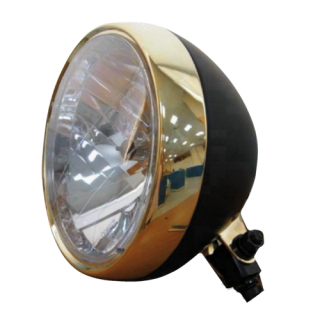 Motorrad Old School Hauptscheinwerfer 6.5" schwarz bronze EC geprüft