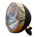 Motorrad Old School Hauptscheinwerfer 6.5" schwarz bronze EC geprüft