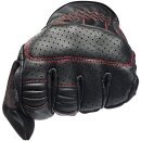 Biltwell Borrego Motorrad Handschuhe Leder schwarz rot CE geprüft