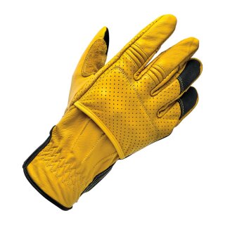 Biltwell Borrego Motorrad Handschuhe Leder gold gelb CE geprüft
