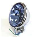 Bates Style Motorrad Scheinwerfer blaues Glas  5 3/4...