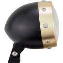 Headlight, Retro, H4, 120mm, Brass Matte, Alu Black