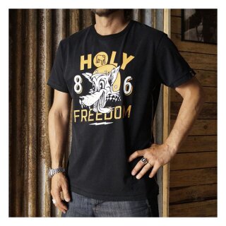 Holy Freedom Wolf Black T-shirt