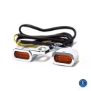 Fastline, below bar LED turn signal set. Chrome
