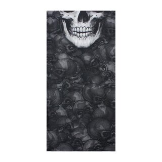 LT Black Skull tubular mask bandana