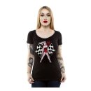 Lucky 13 Flag Girl T-shirt black