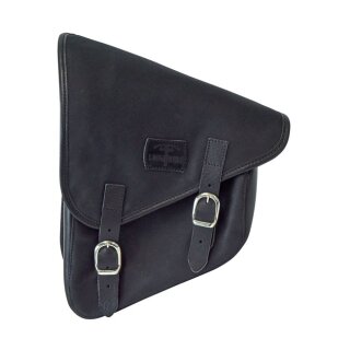 Longride, swingarm bag. Black, waxed cotton