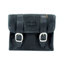 Longride, Mini waxed cotton saddlebag. Black