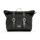 Longride, Old Chopper waxed cotton saddlebag. Black