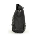 Longride, Old Chopper waxed cotton saddlebag. Black