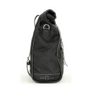Longride, Old Chopper waxed cotton saddlebag. Black