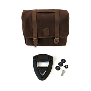 Longride, click-on Classic saddlebag waxed cotton. Brown