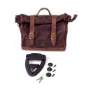 Longride, click-on Old Chopper saddlebag waxed cotton. Brown