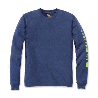 Carhartt Sleeve logo longsleeve dark cobalt blue heather