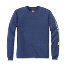 Carhartt Sleeve logo longsleeve dark cobalt blue heather