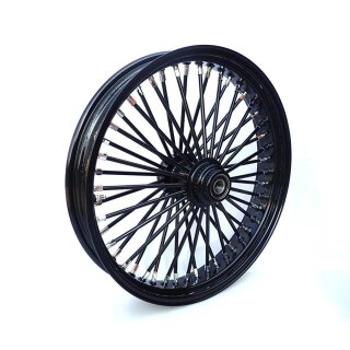 Black/Black King Spoke Wheel 18X3.5" front for Harley