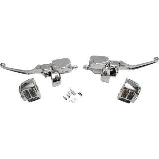 Lenker Armaturen mit Hydraulik Kupplung für Harley Dyna Softail Sportster 96-11