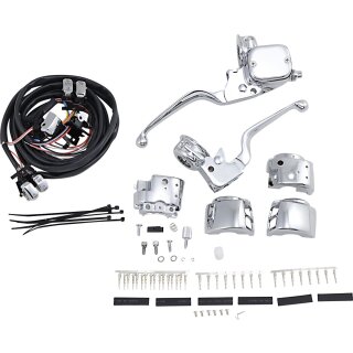 Lenker Armaturen Kit chrom 9/16 Bore für Harley Dyna Softail Sportster 96-13