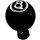 CHOKE KNOB EIGHT BALL BLK