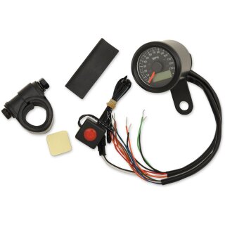 SPEEDO W/4LTS MPH BLK/BLK