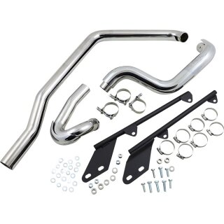 Power Curve True Dual Crossover Auspuff Krümmeranlage für Harley Softail 86-06