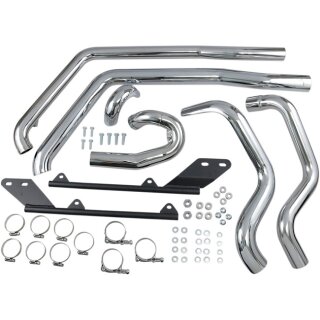 Power Curve True Dual Crossover Auspuff Krümmeranlage für Harley Softail 07-11