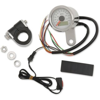 SPEEDO W/4LTS MPH SS/WHT
