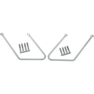 Verchromte Satteltaschen Halter Bügel für Harley FXST Softail 84-99