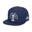 King Kerosin flat brim cap No Bike No Life demin