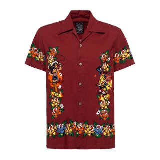 King Kerosin Mambo-shirt Cowgirl bordeaux