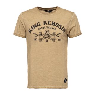 King Kerosin oil washed T-shirt KK Original rust