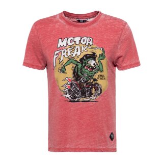 King Kerosin enzyme wash T-shirt Motor Freak red