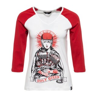 Queen Kerosin Raglan 3/4-sleeve Holy Queen offwhite/red