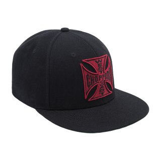 WCC West Coast Choppers Red Cross snapback Baseball Cap Kappe schwarz rot