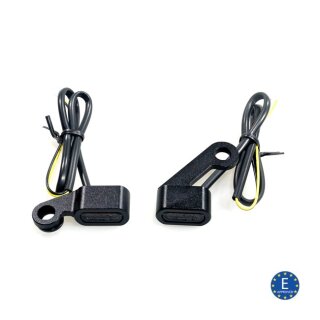 Lenker Armaturen Blinker Stripe schwarz getönt für Harley XL Sportster 04-13 EC