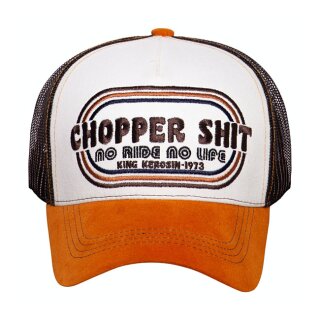 King Kerosin Chopper Shit trucker cap white/orange