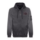 King Kerosin Indian Rider zip hoodie oilwashed black