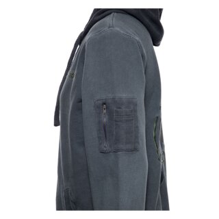 King Kerosin Motor Liquid zip hoodie oilwashed dark blue