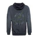 King Kerosin Motor Liquid zip hoodie oilwashed dark blue