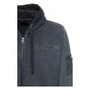 King Kerosin Motor Liquid zip hoodie oilwashed dark blue